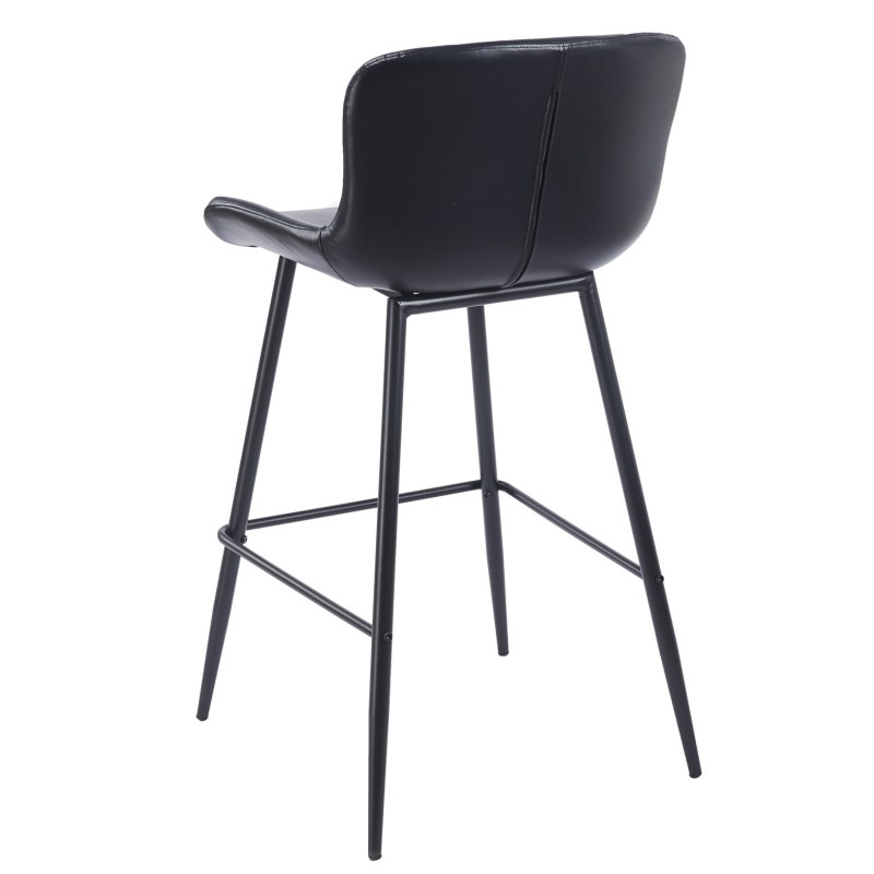 Taburete SAMPER, metal, similpiel vintage negra-3