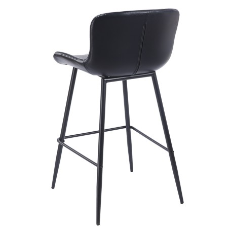 Taburete SAMPER, metal, similpiel vintage negra-3