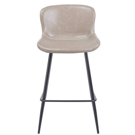 Taburete SAMPER, metal, similpiel vintage gris-0