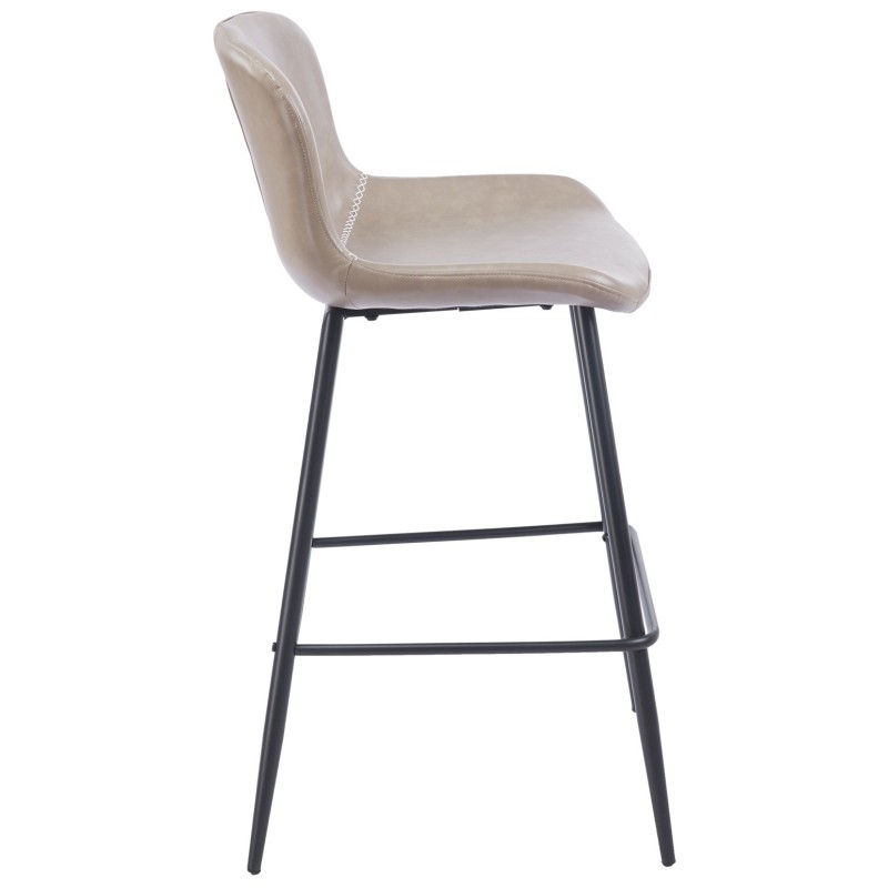 Taburete SAMPER, metal, similpiel vintage gris-1
