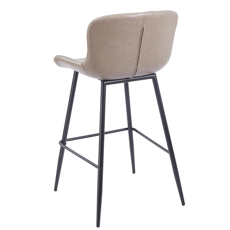 Taburete SAMPER, metal, similpiel vintage gris-3