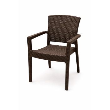 Sillón LARRY, apilable, polipropileno marrón chocolate