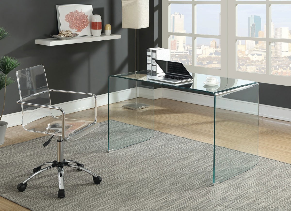 Mesa FRIBURGO, cristal templado transparente, 120 x 60 cms