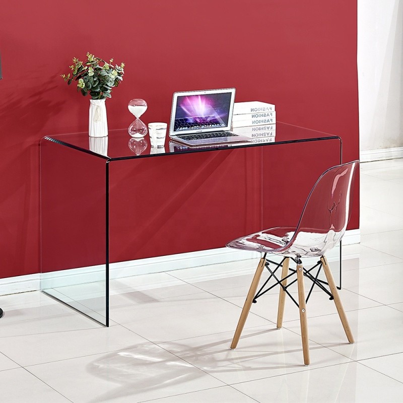 Mesa FRIBURGO, cristal templado transparente, 120 x 60 cms-0