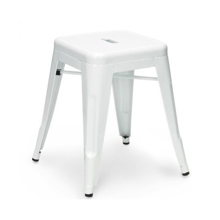 Taburete TOL EK LIMITED 46, bajo, acero, blanco