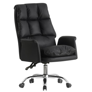 Sillón de oficina MAINZ, alto, giratorio, similpiel negra