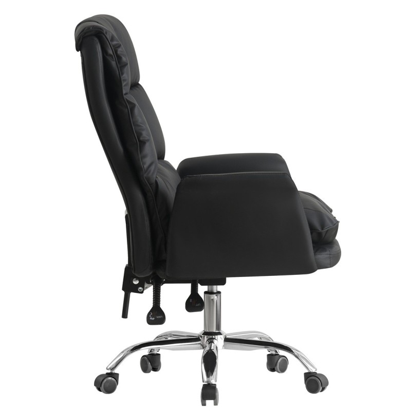 Sillón de oficina MAINZ, alto, giratorio, similpiel negra-0
