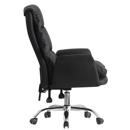 Sillón de oficina MAINZ, alto, giratorio, similpiel negra-0