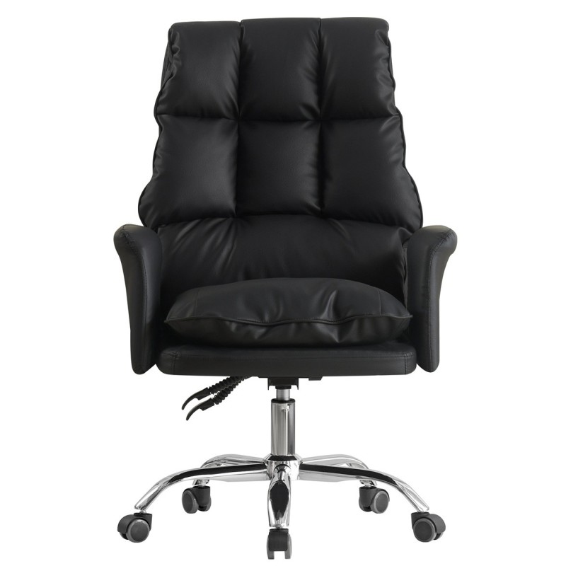 Sillón de oficina MAINZ, alto, giratorio, similpiel negra-1