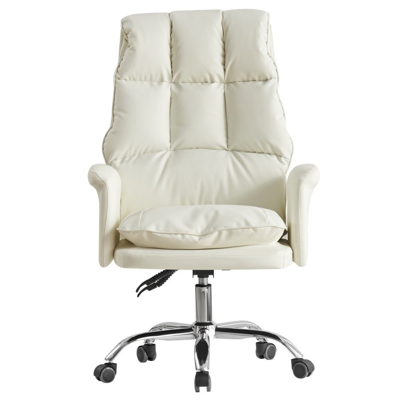 Sillón de oficina MAINZ, alto, giratorio, similpiel blanco roto-1