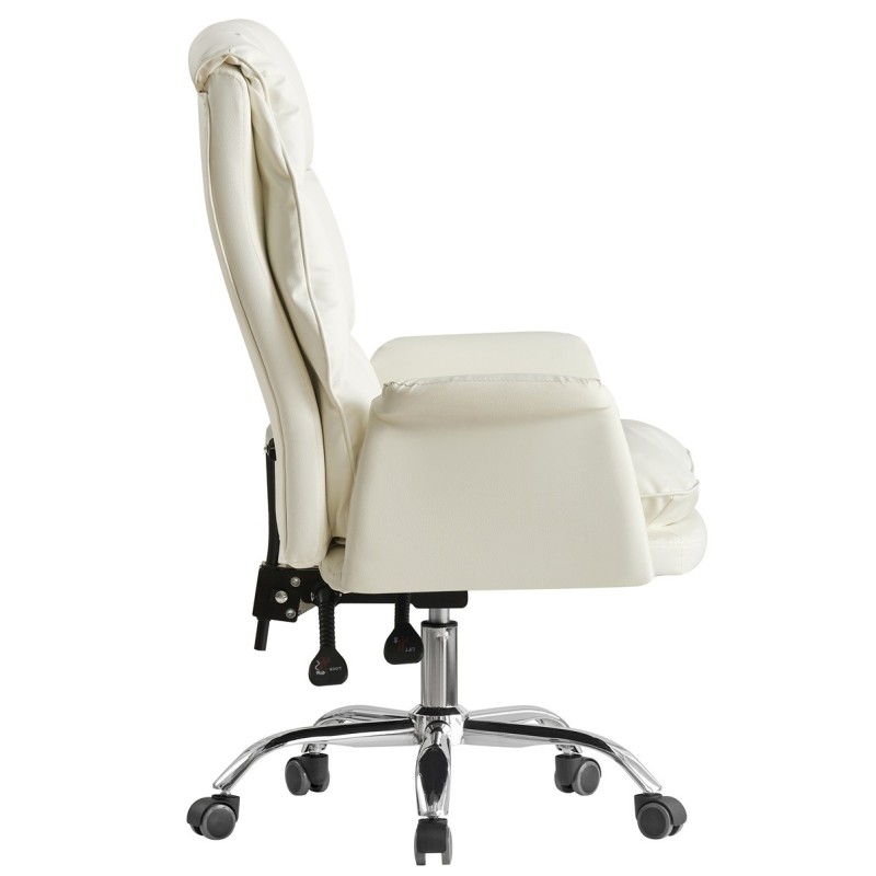 Sillón de oficina MAINZ, alto, giratorio, similpiel blanco roto-2