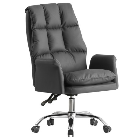 Sillón de oficina MAINZ, alto, giratorio, similpiel gris