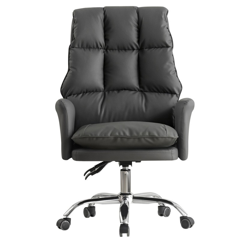 Sillón de oficina MAINZ, alto, giratorio, similpiel gris-1