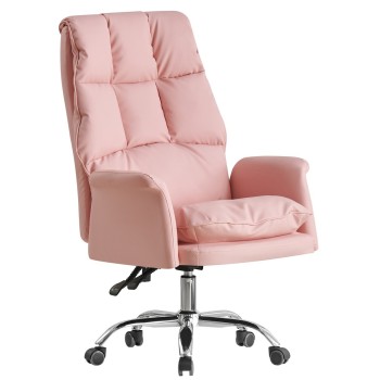 Sillón de oficina MAINZ, alto, giratorio, similpiel rosa light