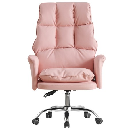 Sillón de oficina MAINZ, alto, giratorio, similpiel rosa light-0