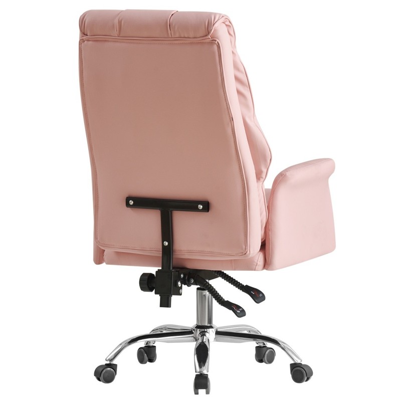 Sillón de oficina MAINZ, alto, giratorio, similpiel rosa light-1