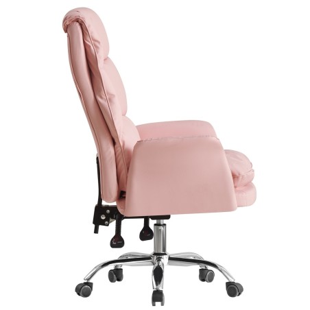 Sillón de oficina MAINZ, alto, giratorio, similpiel rosa light-2