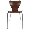Silla JACOBO, apilable, cromada, acabado nogal