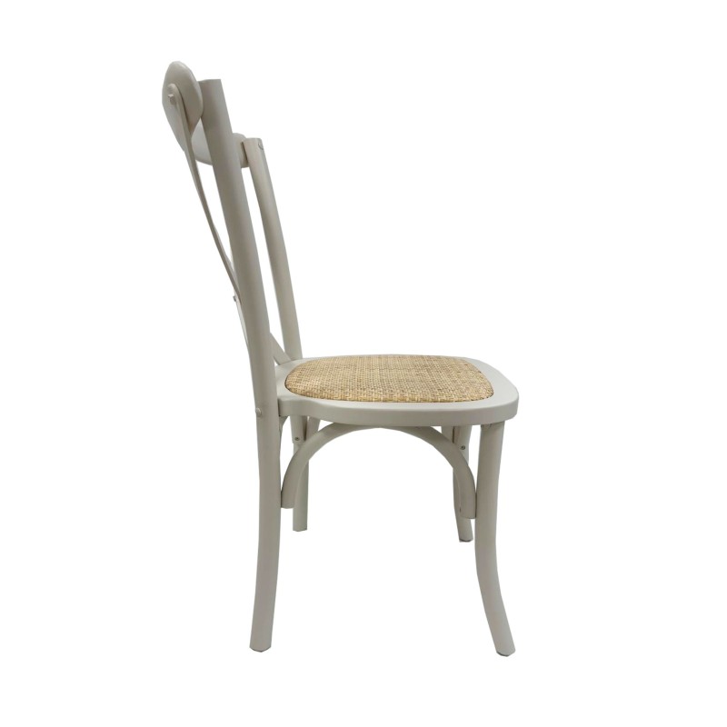 Silla CROSS SX, madera de haya, blanca, asiento de ratán-0