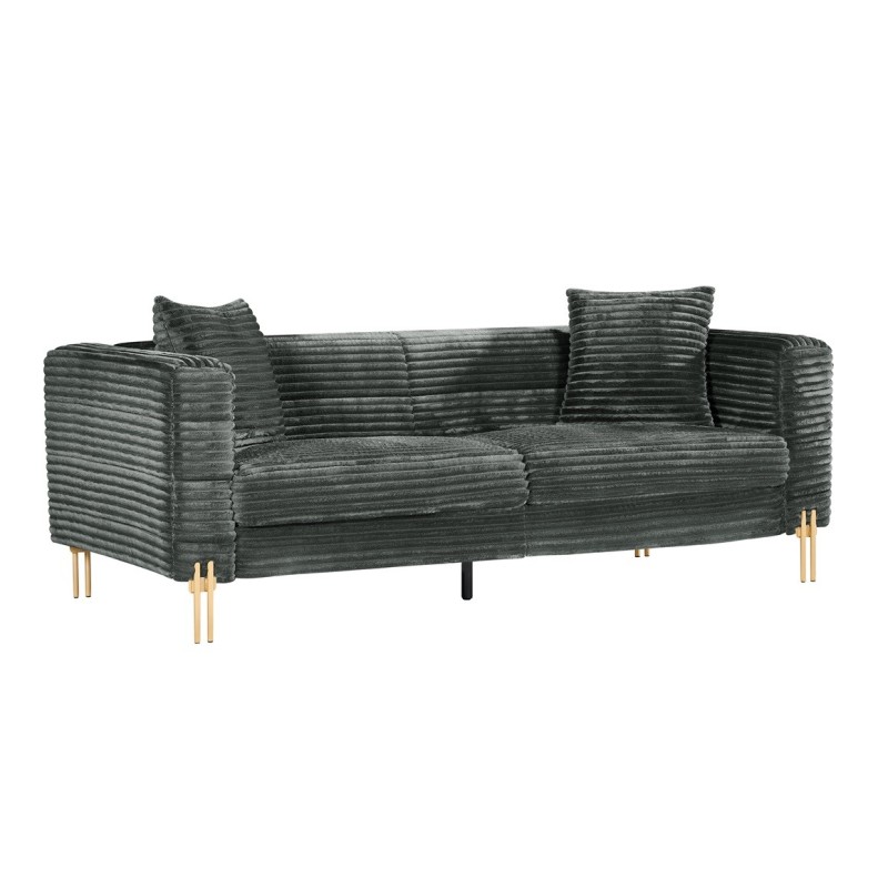 Sofá LARIOS, 3 plazas, tejido corduroy gris