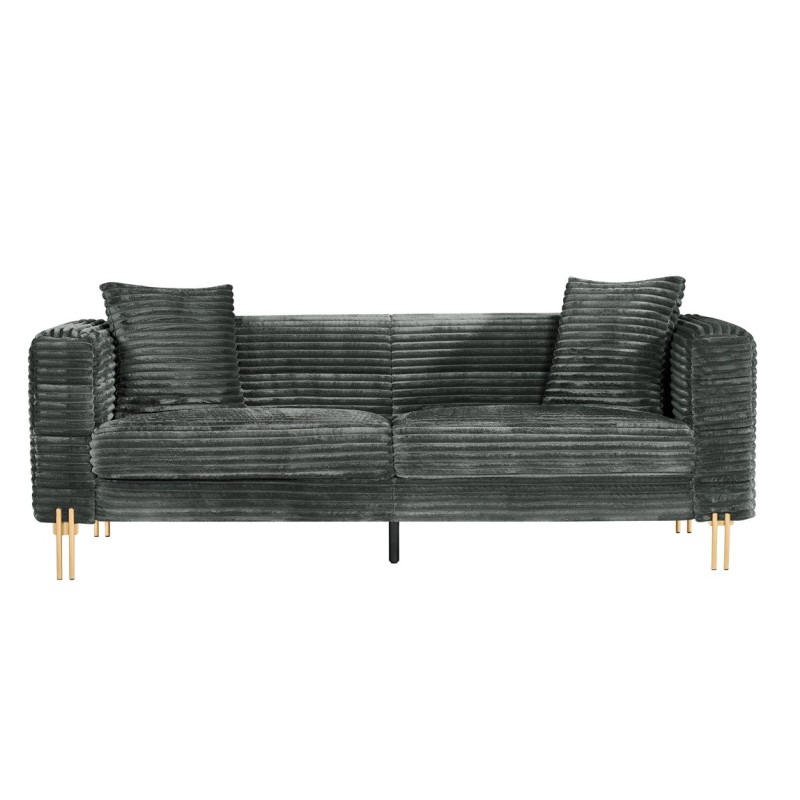 Sofá LARIOS, 3 plazas, tejido corduroy gris-0