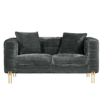 Sofá LARIOS, 2 plazas, tejido corduroy gris 2