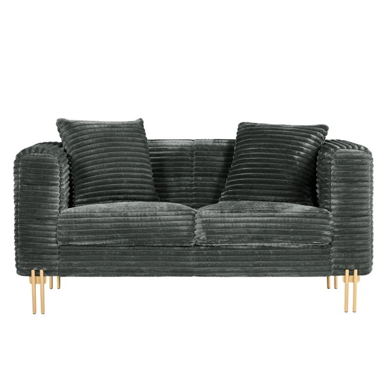 Sofá LARIOS, 2 plazas, tejido corduroy gris-0