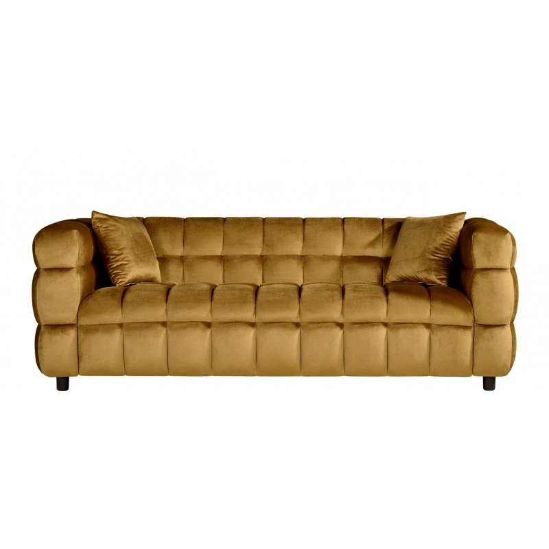 Sofá LORING, 3 plazas, tejido velvet camel 34-0