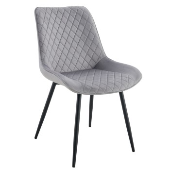 Silla FELICIA, metal, tapizado velvet gris claro