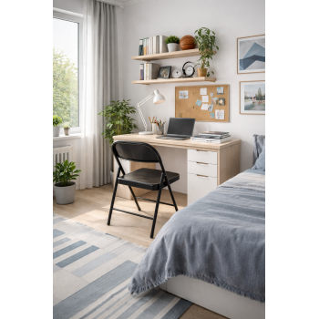 Silla TOSCANA, plegable, metal, negra 2