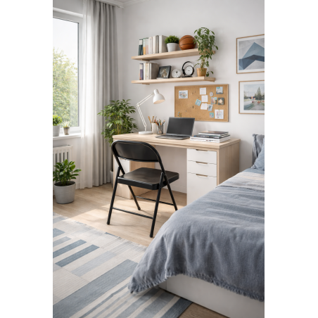 Silla TOSCANA, plegable, metal, negra-0