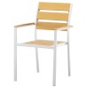 Sillón GARIBALDI, apilable, metal blanco, polywood amarillo