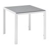 Mesa GARIBALDI, metal blanco, tablero polywood gris, 80 x 80 cms.