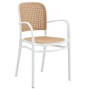 Sillón FUNCHAL 97, apilable, polipropileno blanco y beige