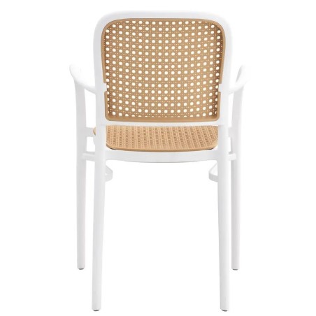 Sillón FUNCHAL 97, apilable, polipropileno blanco y beige-2