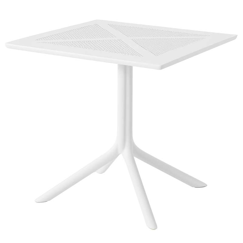 Mesa JÁVEA 97, polipropileno blanco, 80 x 80 cms