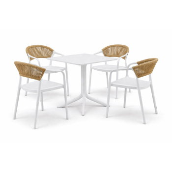 Mesa JÁVEA 97, polipropileno blanco, 80 x 80 cms 2