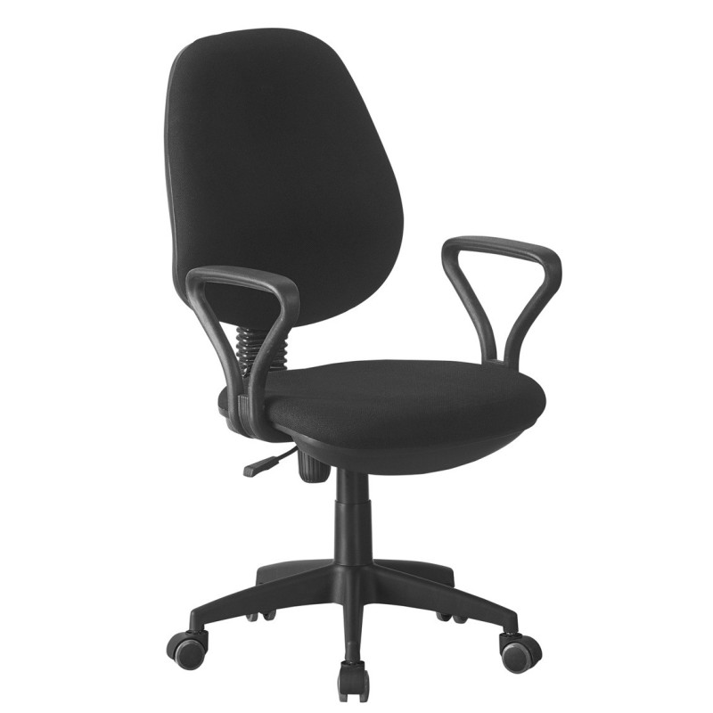 Silla de oficina NEVOY, brazos, regulación de altura, contacto permanente, tejido negro