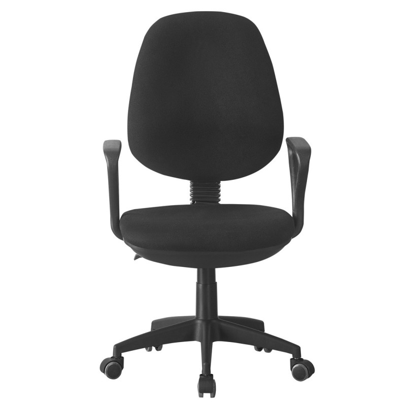 Silla de oficina NEVOY, brazos, regulación de altura, contacto permanente, tejido negro-1