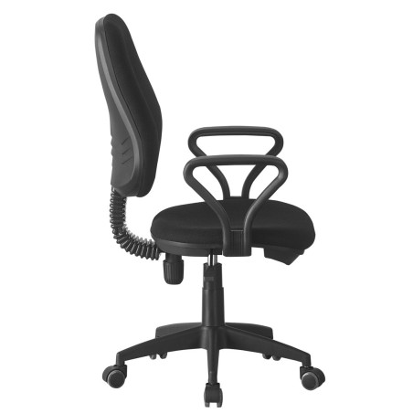 Silla de oficina NEVOY, brazos, regulación de altura, contacto permanente, tejido negro-2