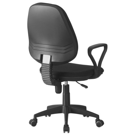 Silla de oficina NEVOY, brazos, regulación de altura, contacto permanente, tejido negro-4