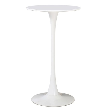Mesa alta TUL ( SU ), metal, blanca, tapa blanca de 60 cms de diámetro