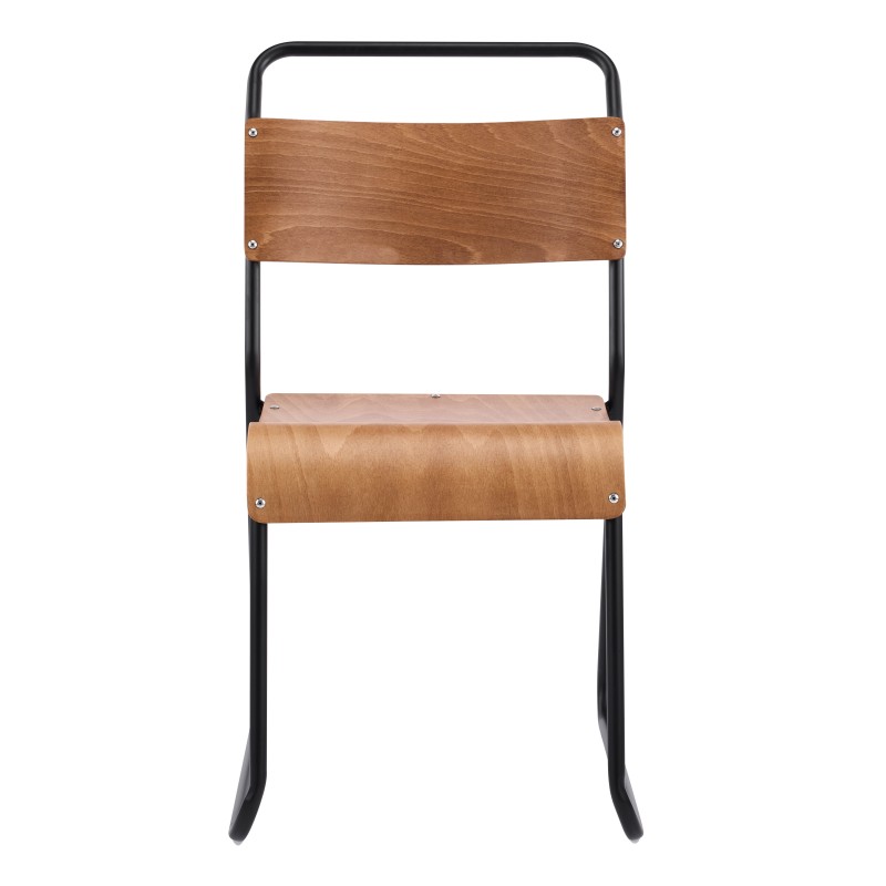 Silla LIVERPOOL, apilable, negra, contrachapado de abedul-0