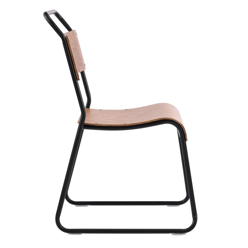 Silla LIVERPOOL, apilable, negra, contrachapado de abedul-1