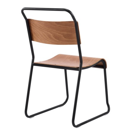 Silla LIVERPOOL, apilable, negra, contrachapado de abedul-2
