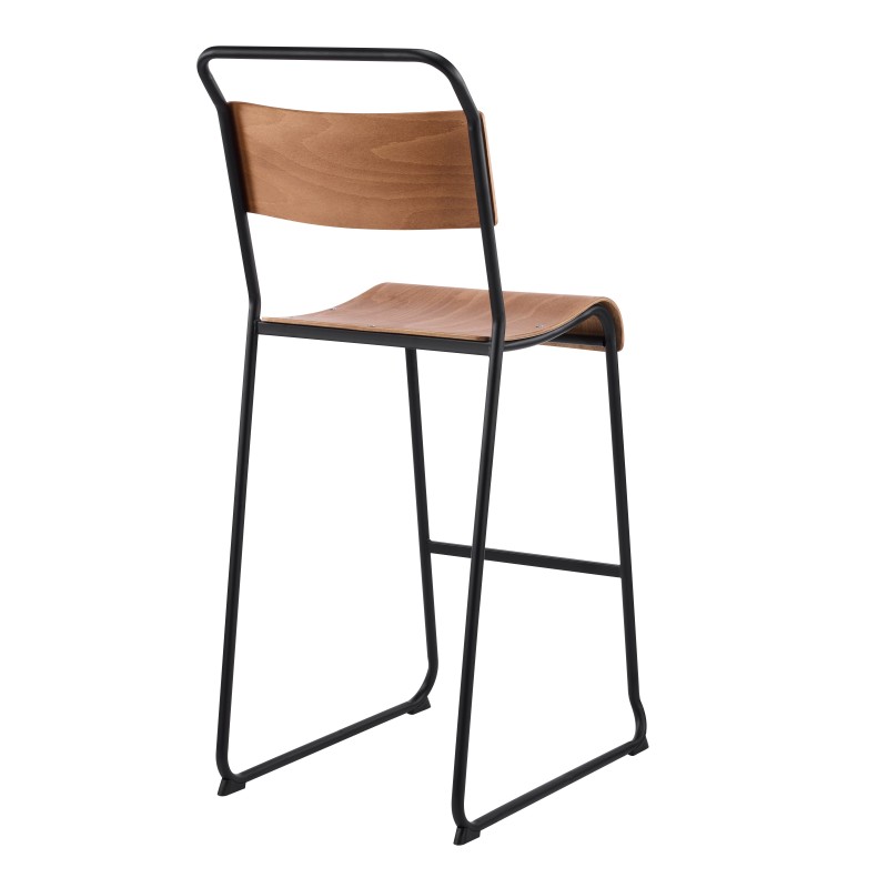 Taburete LIVERPOOL, apilable, negro, contrachapado de abedul-2
