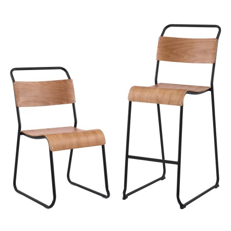 Taburete LIVERPOOL, apilable, negro, contrachapado de abedul-3