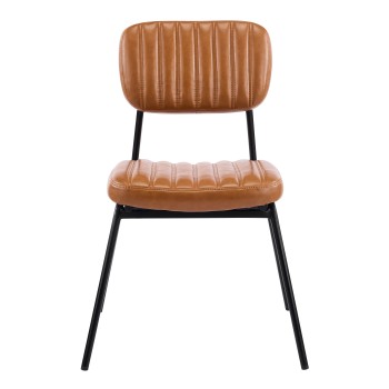 Silla NUREMBERG, metal, similpiel marrón 2