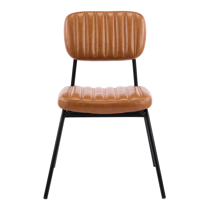 Silla NUREMBERG, metal, similpiel marrón-0