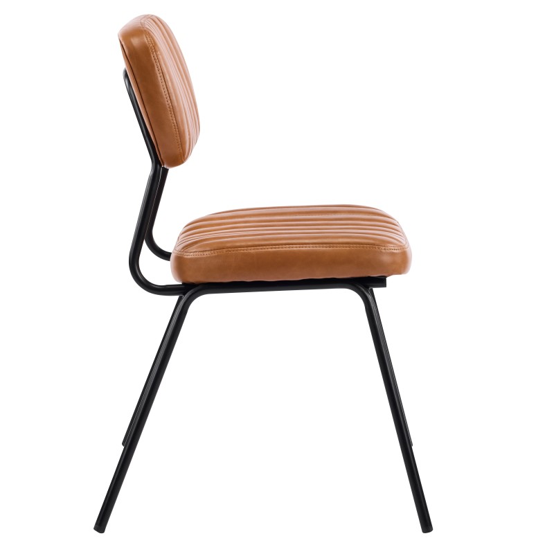 Silla NUREMBERG, metal, similpiel marrón-1